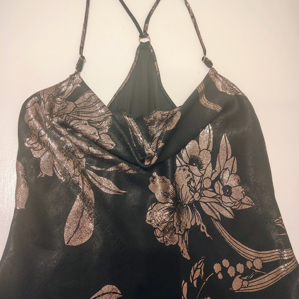 Midnight Bakery Luxurious Black and Pink Floral Chemise / Pijama Size M - Picture 11 of 16